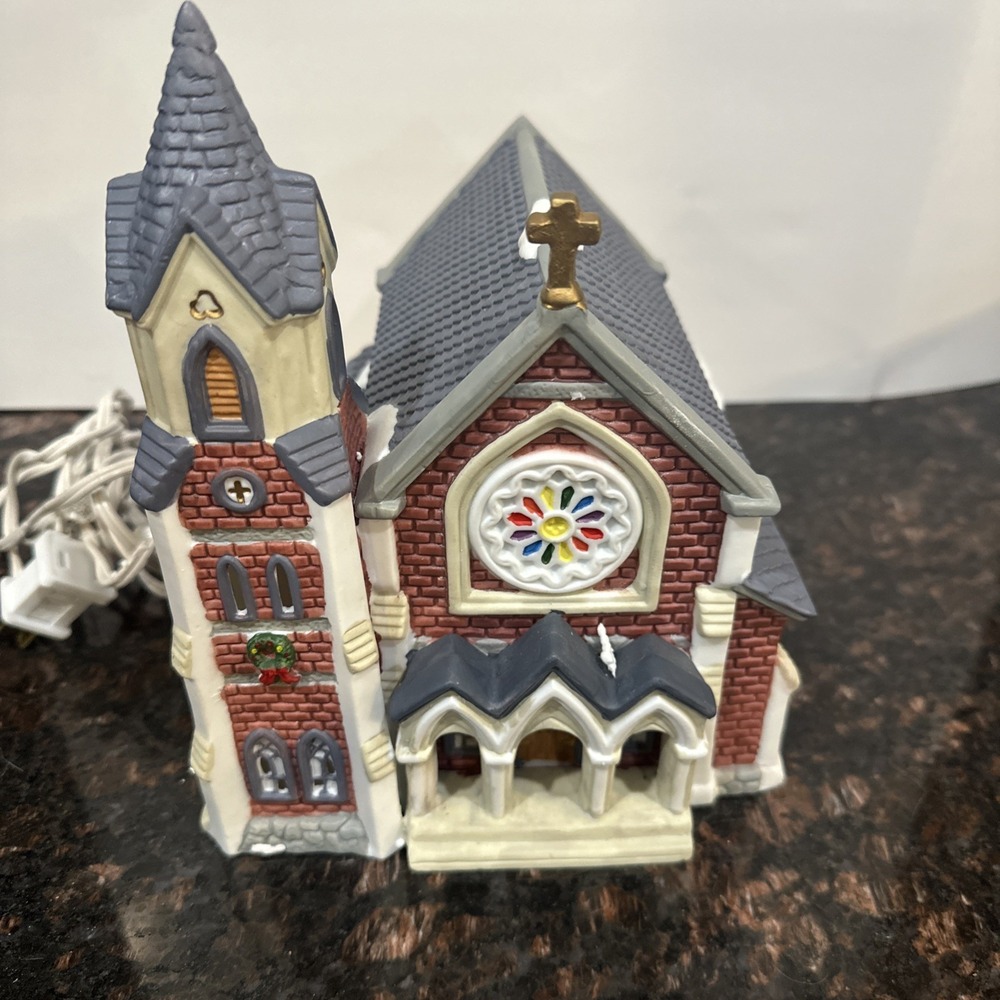 Owell Novelty Lighted Cathedral Church Dickens Keepsake Christmas Village 9.5"